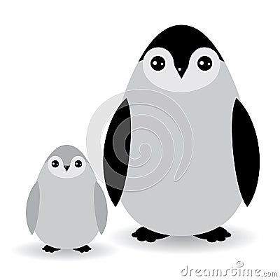 Funny penguins on white background. vector Vector Illustration