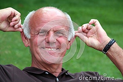 Funny Pensioner Stock Photo