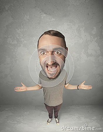 Funny person with big head Stock Photo