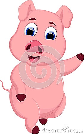 Funny pig cartoon Stock Photo