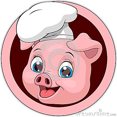 Funny funny pig-cook Vector Illustration