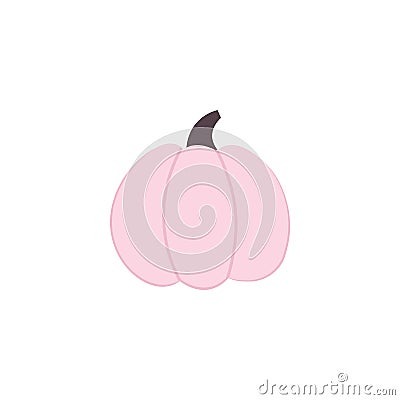 Funny Pink Pumpkin icon isolated on white. Halloween, Thanksgiving, Fall, Harvest symbol. Modern Squash Sticker for Vector Illustration