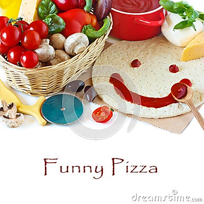 Funny pizza. Stock Photo
