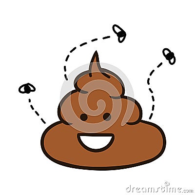 Funny poop cartoon Vector Illustration