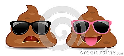 Funny poop emoticon vector cartoon Vector Illustration