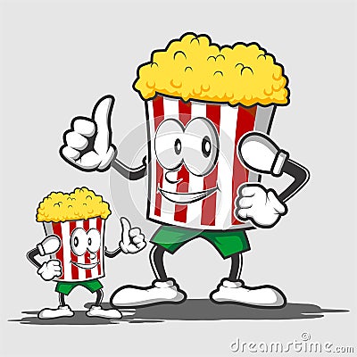 Funny popcorn with smiling illustration vector Vector Illustration