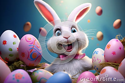 Funny portrait easter bunny Stock Photo