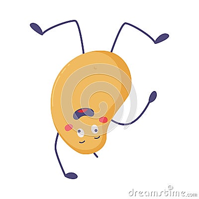 Funny Potato Character Doing Somersault Standing Upside Down Vector Illustration Vector Illustration