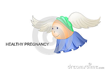 Funny pregnant belly, illustrating a healthy pregnancy Vector Illustration