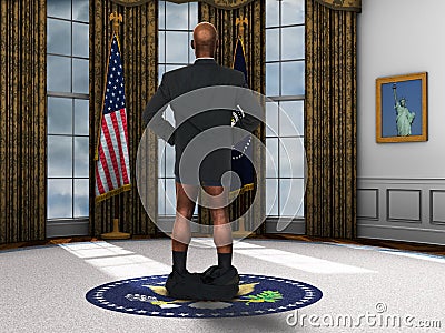 Funny President Barack Obama Spoof Stock Photo