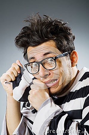 Funny prison inmate Stock Photo