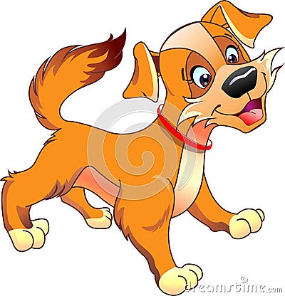 The funny puppy Vector Illustration