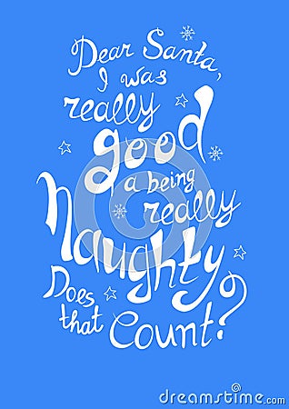 Funny quote about Christmas Vector Illustration