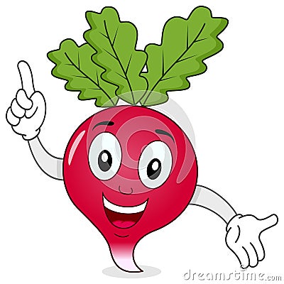 Funny Radish Character Smiling Vector Illustration