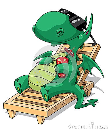 Funny relaxation dragon Vector Illustration