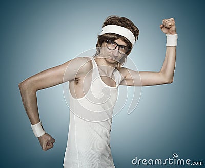 Funny retro nerd Stock Photo