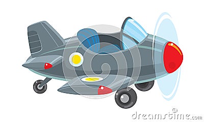 Funny retro plane Vector Illustration