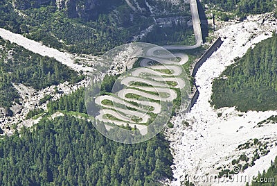 Funny road with lots of turnings Stock Photo