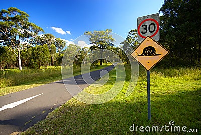 Funny road sign Stock Photo