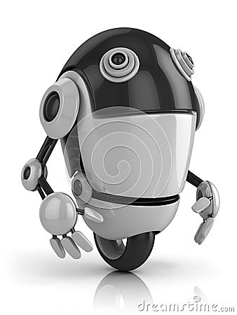 Funny robot 3d illustration Cartoon Illustration