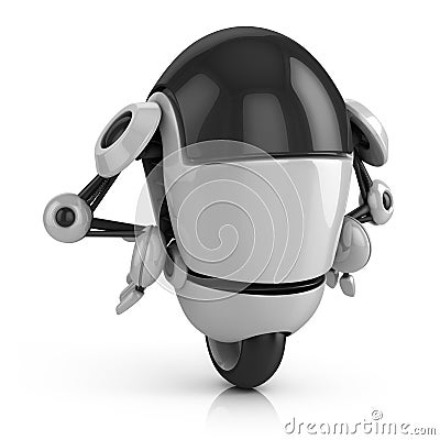 Funny robot 3d illustration Cartoon Illustration