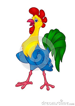 Funny rooster bird animal character cartoon illustration Cartoon Illustration