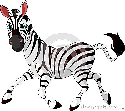 Funny running Zebra Vector Illustration