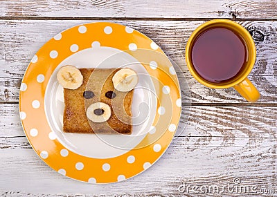 Funny sandwich for a child Stock Photo