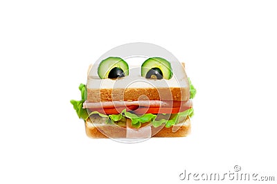 Funny sandwich for child. Stock Photo