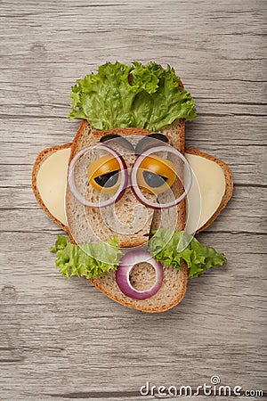 Funny sandwich man Stock Photo