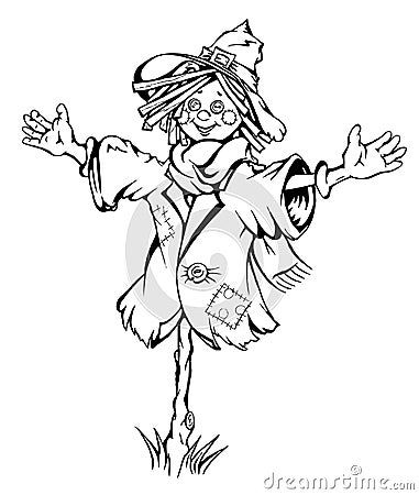Funny scarecrow. Vector Illustration