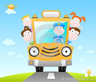 Funny school bus Vector Illustration