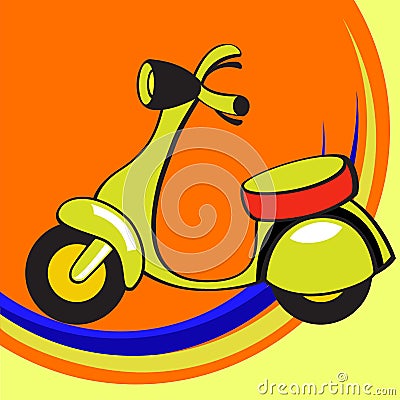 Funny scooter Vector Illustration