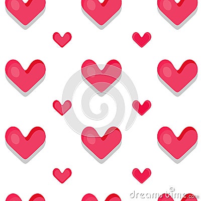 Funny seamless pattern with hearts. Vector Illustration