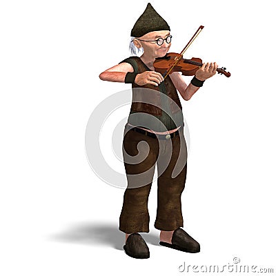 Funny senior plays the violin Stock Photo