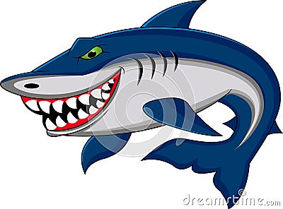 Funny shark cartoon Vector Illustration