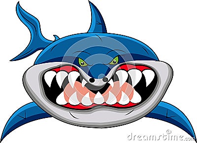 Funny shark cartoon Vector Illustration