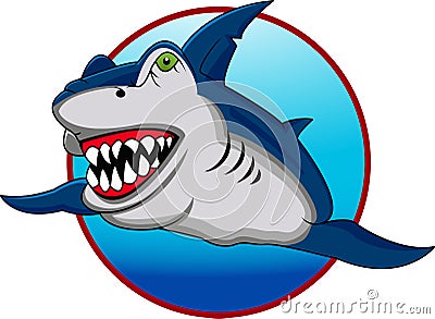 Funny shark cartoon Vector Illustration