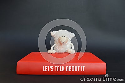 A funny sheep with book Stock Photo