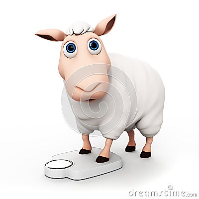 Funny sheep character Cartoon Illustration