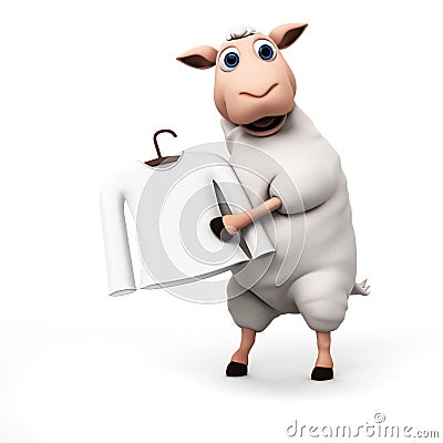 Funny sheep character Cartoon Illustration