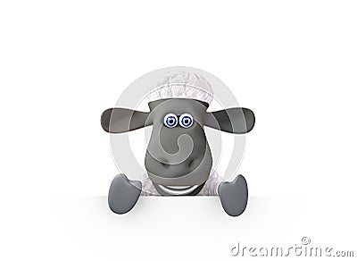 Funny sheep showing a bottom blank space Stock Photo
