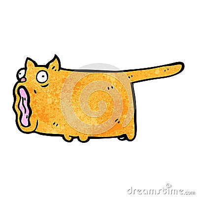 funny shrieking cat Vector Illustration