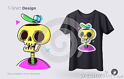 Funny skeleton illustration. Print on T-shirts, sweatshirts and souvenirs Vector Illustration