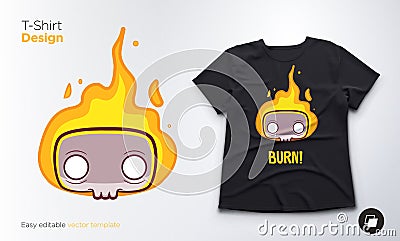 Funny skeleton. Print on T-shirts, sweatshirts and souvenirs Vector Illustration