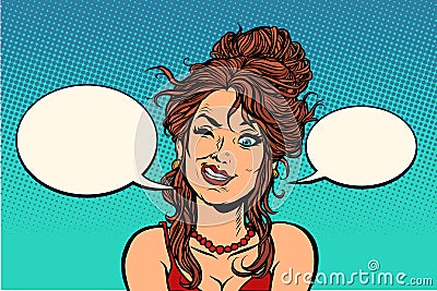 Funny skeptical woman Vector Illustration