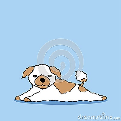 Funny sleepy dog vector hand drawing illustration design Vector Illustration