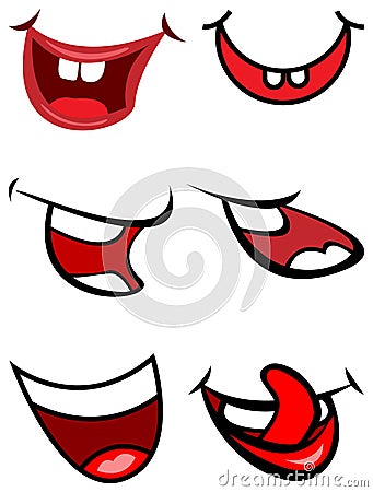 Funny smile mouths Vector Illustration