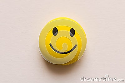 Funny smiley face on white background. Positive mood Stock Photo