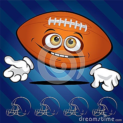 Funny smiling football ball Vector Illustration